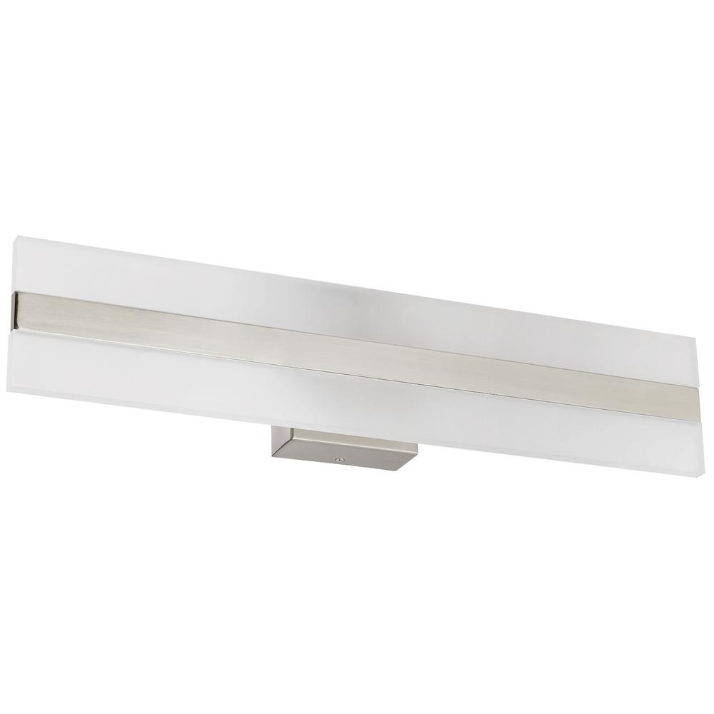 Sunlite 18 in. Brushed Nickel Dimmable LED Wall Linear Vanity Light Bar Fixture, 3000K HD025861