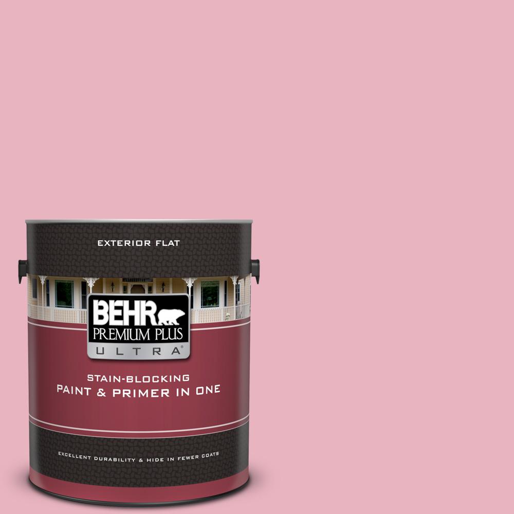 BEHR Premium Plus Ultra 1 gal. M1403 Premium Pink Flat Exterior Paint