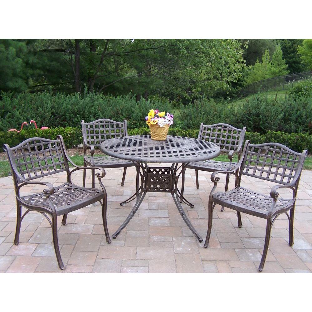 Oakland Living Elite 5-Piece Patio Dining Set-1102-1109-5 ...