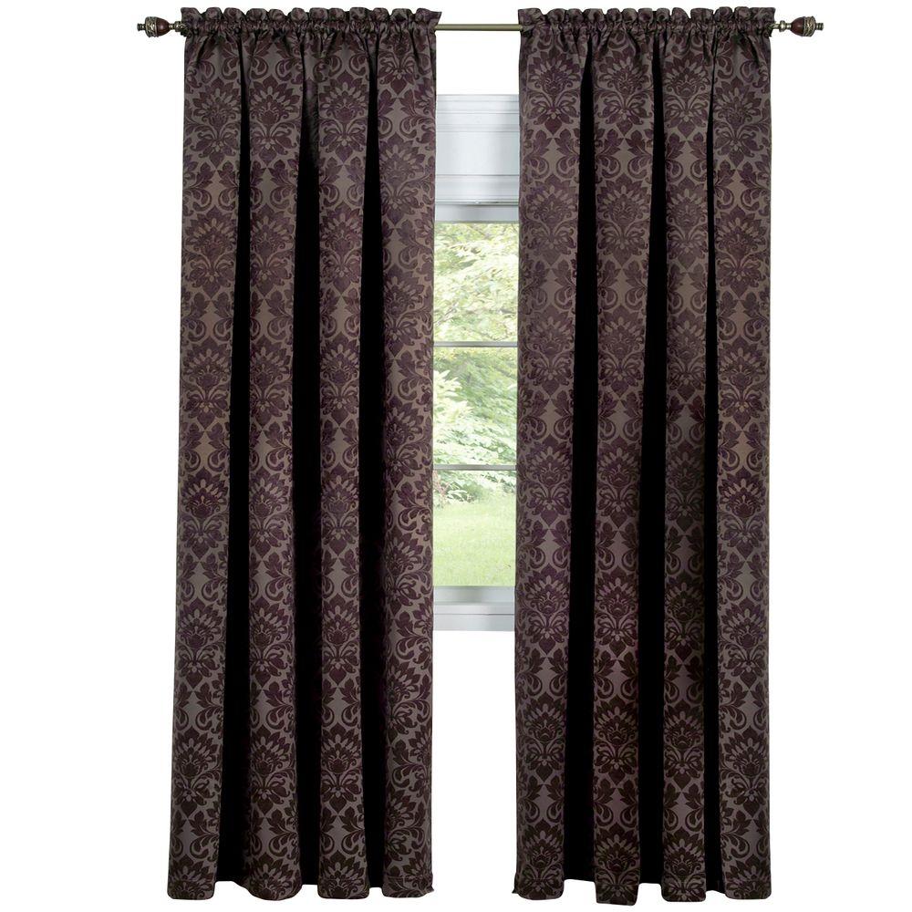 Achim Blackout Sutton Brown Polyester Blackout Curtain Panel 52 In
