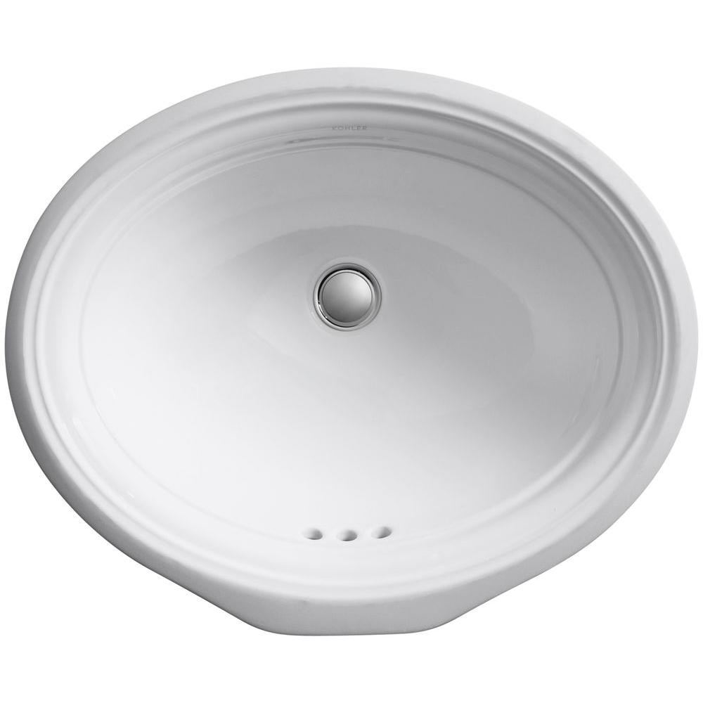 Kohler Devonshire Vitreous China Undermount Bathroom Sink In Cashmere With Overflow Drain