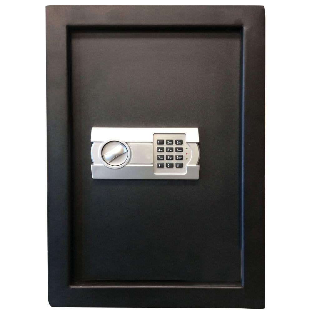 Buffalo 0 58 Cu Ft Wall Safe With Electronic Lock Black 800982 The Home Depot