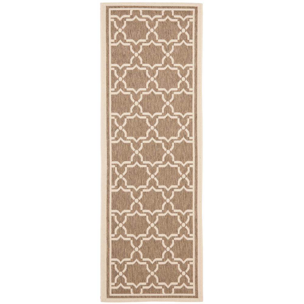 Safavieh Courtyard Brown Bone 2 Ft X 10 Indoor Outdoor Runner Rug