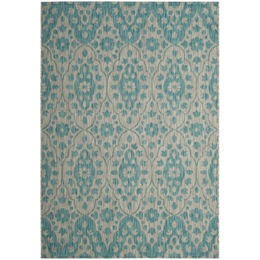 Safavieh Martha Stewart Gray/Aqua 5 ft. x 8 ft. Indoor/Outdoor Area Rug