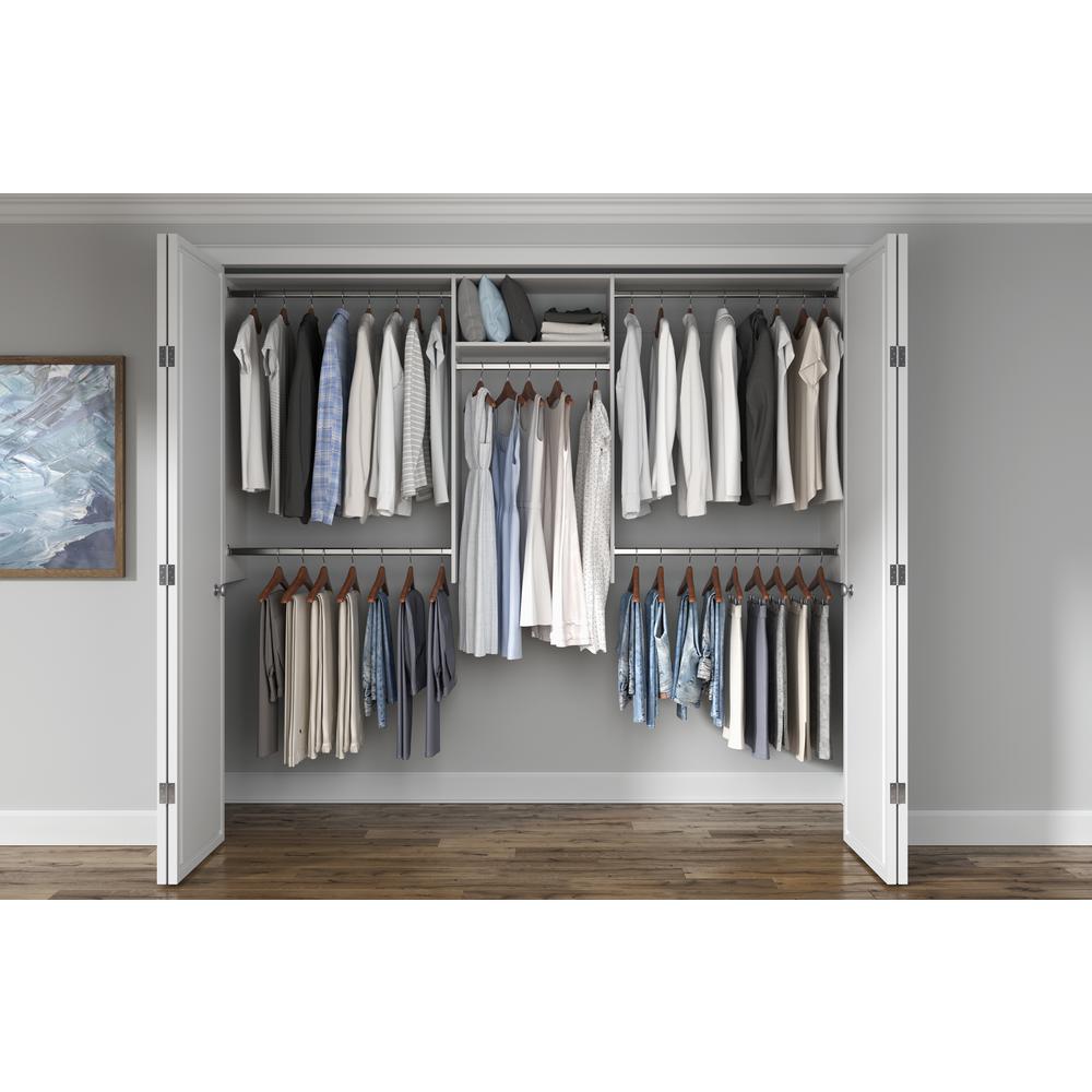 Closet Evolution 14 in. D x 96 in. W x 48 in. H Classic White Hanging ...