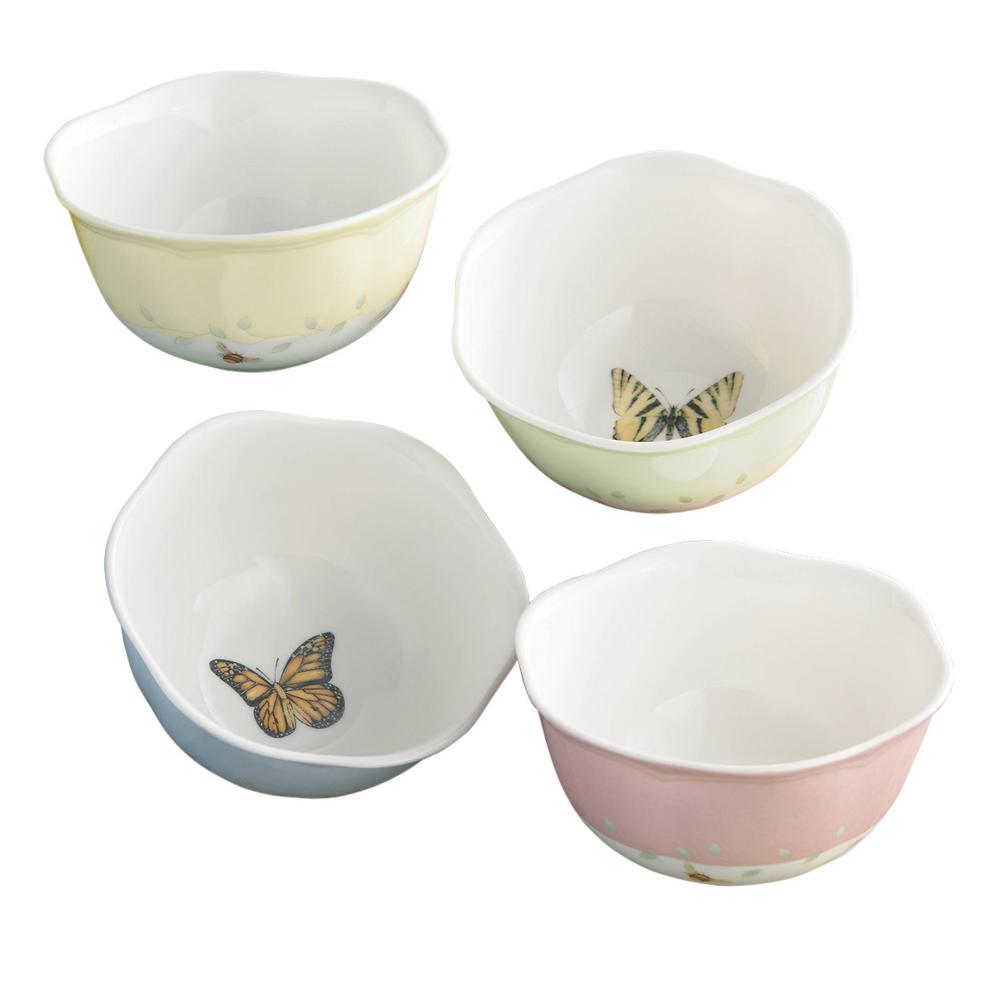 BUTTERFLY MEADOW Butterfly Meadow 12 oz. Porcelain Multi Color 4Piece