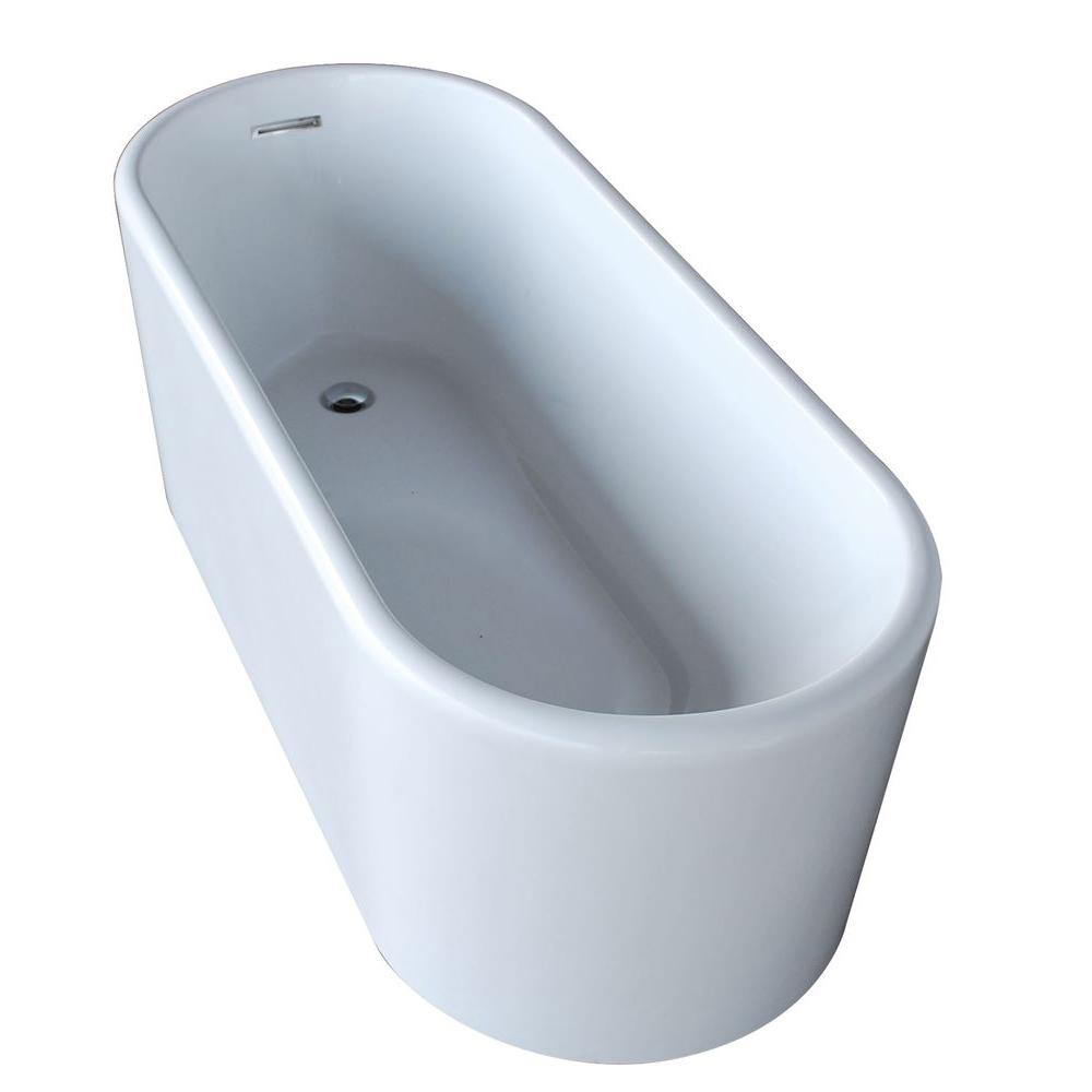 Universal Tubs PureCut 5.6 ft. Acrylic Reversible Drain Oval Bathtub in