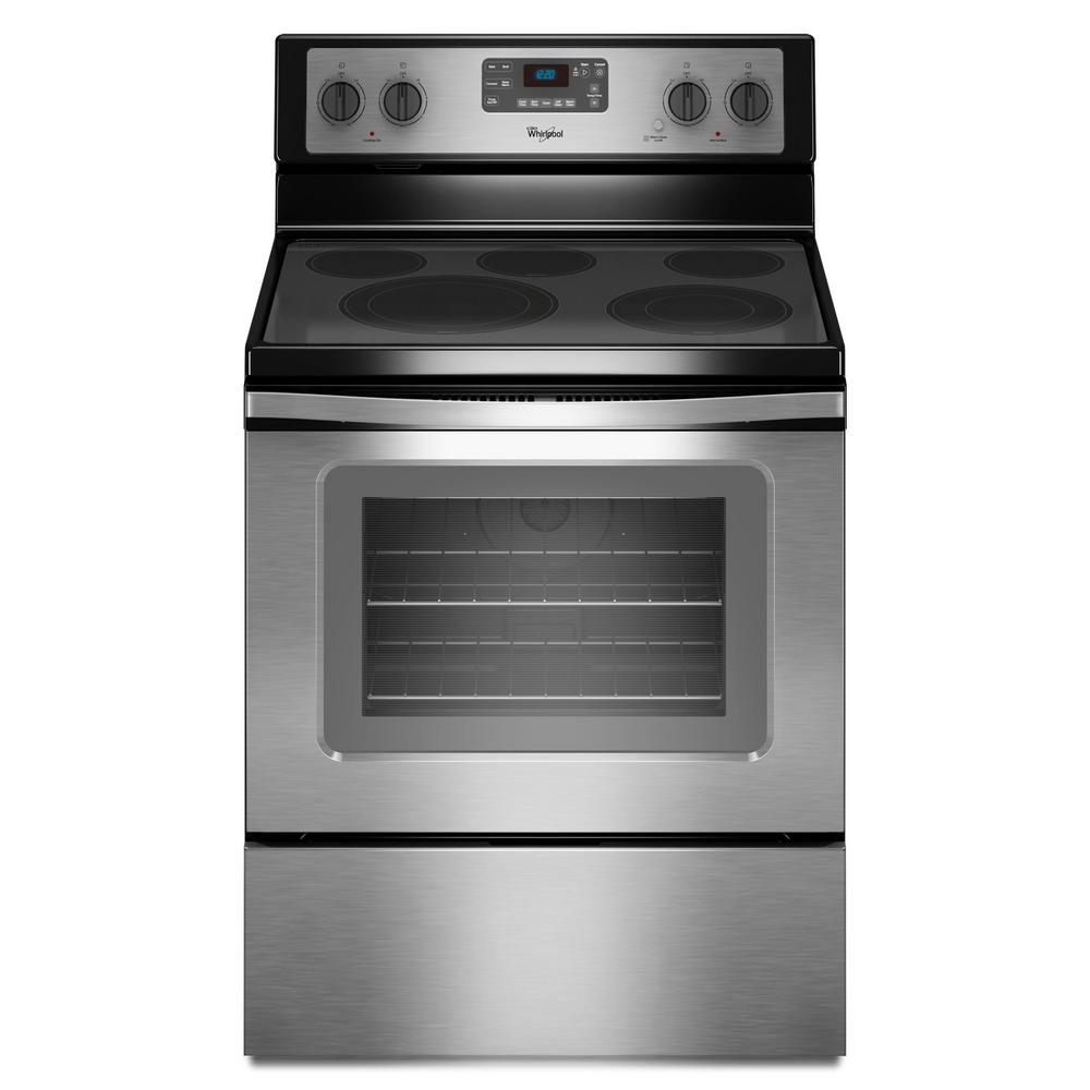 Whirlpool 30 in. 5.3 cu. ft. Electric Range with SelfCleaning Convection Oven in Stainless