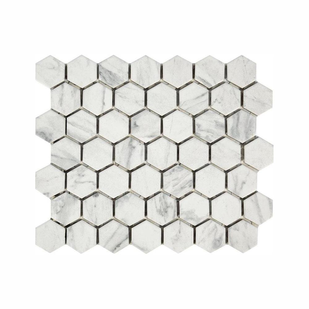 LifeProof Carrara 10 in. x 12 in. x 6.35mm Ceramic Mosaic Floor and