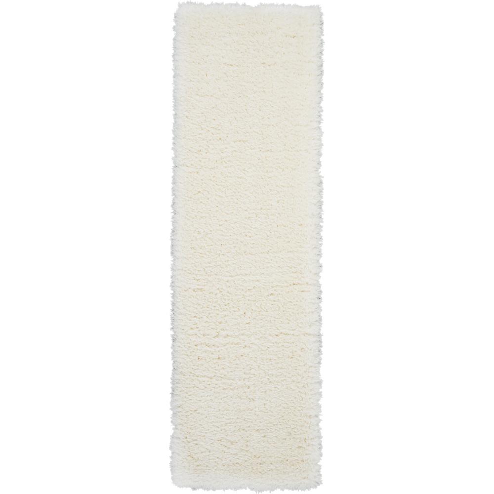 Nourison Ultra Plush Shag 8' Runner White Plush Area Rug459879 The