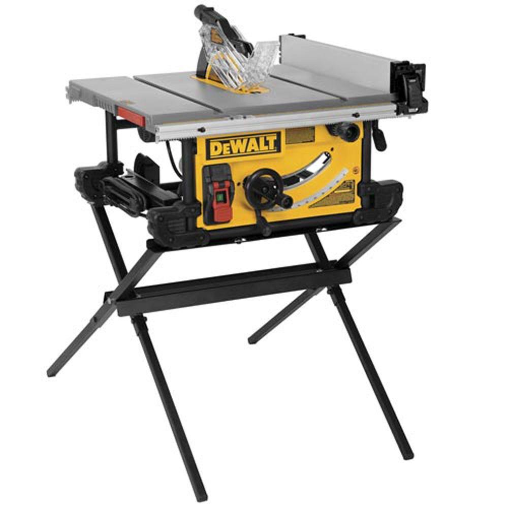 Dewalt 15 Amp Corded 10 In Job Site Table Saw With Rolling Stand 15 Amp 10 In Job Site Table Saw With Scissor Stand