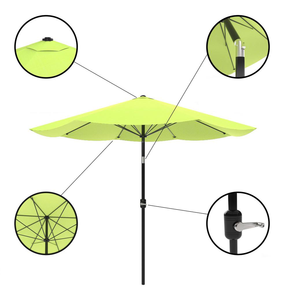 Pure Garden 10 Ft Aluminum Patio Umbrella With Auto Tilt In Lime Green M150064 The Home Depot