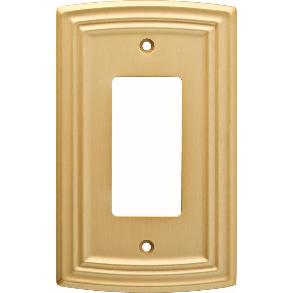 Metal Switch Plates Wall The Home Depot Emery Decorative Single Rocker Switch Cover Brushed Br