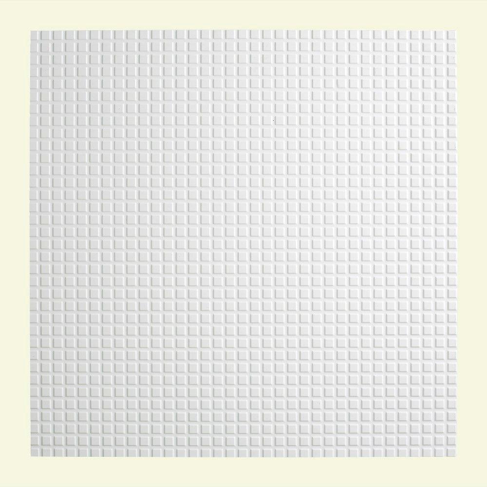 Fasade Square 2 Ft X 2 Ft Vinyl Lay In Ceiling Tile In Gloss