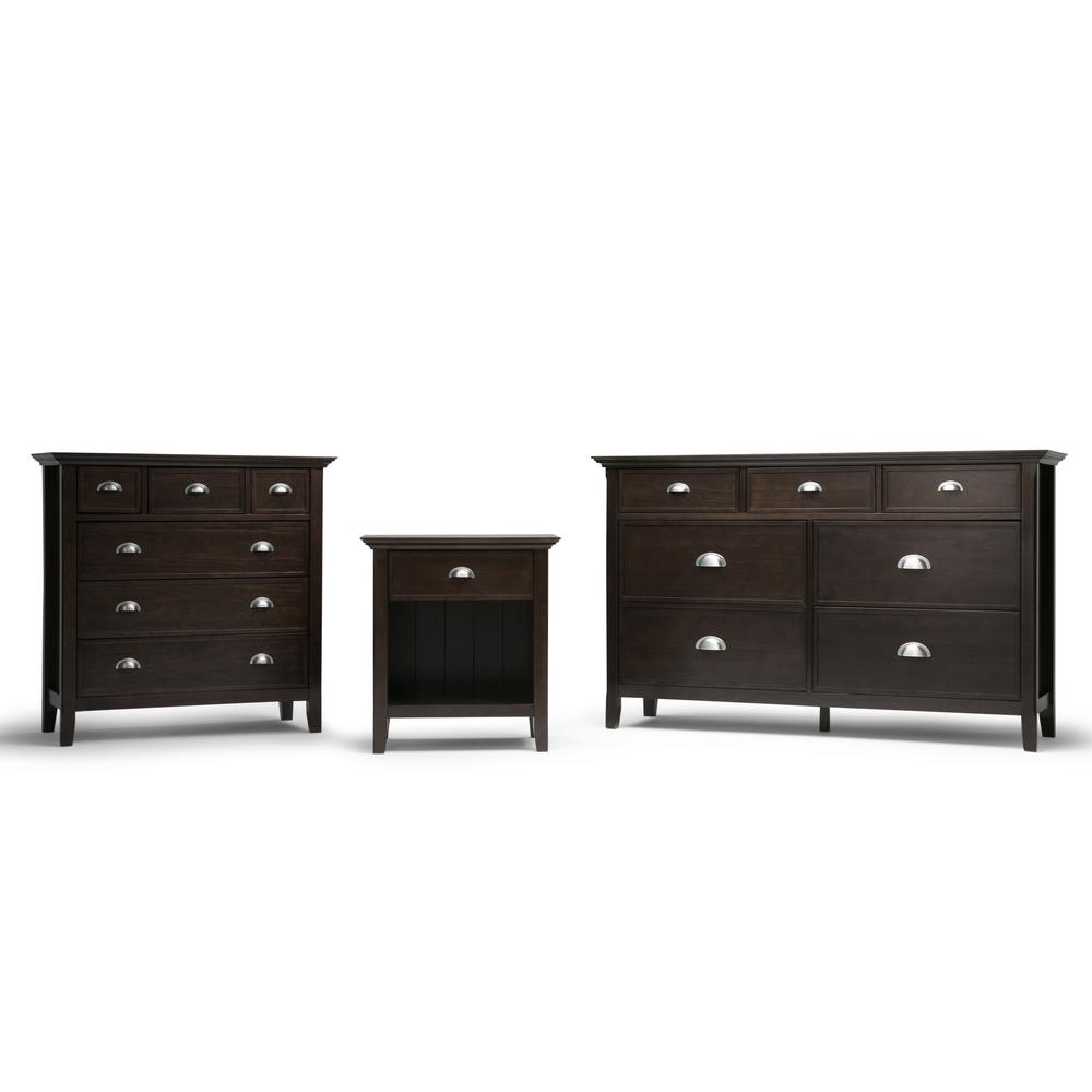 Simpli Home Acadian 1 Drawer Solid Wood 24 In Wide Rustic Bedside