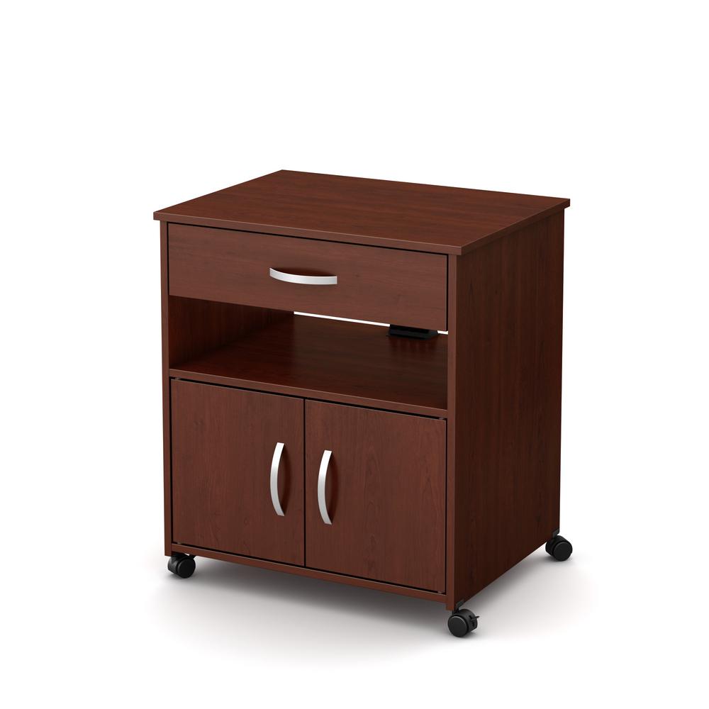 South S Axess Royal Cherry Microwave Cart With Storage