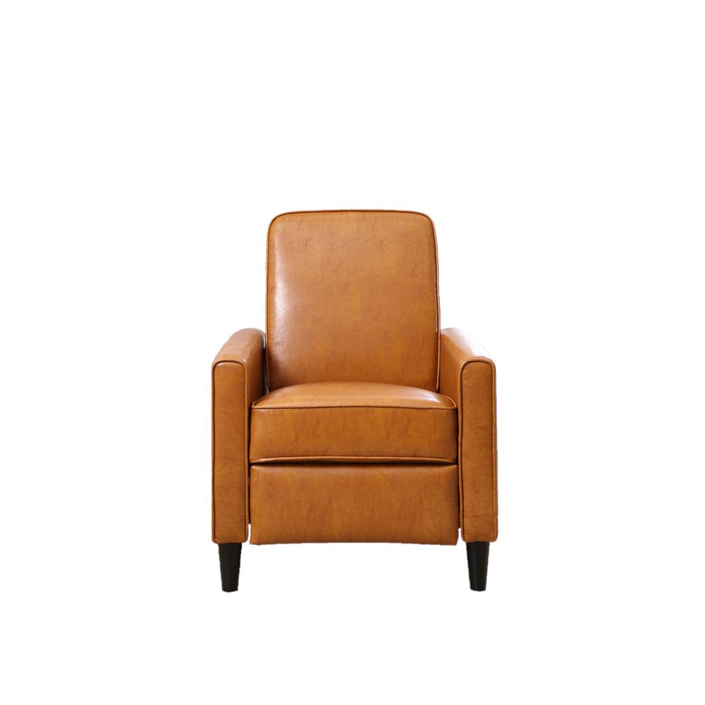 Mocha Faux Leather Push Back Recliner 73028 89mc The Home Depot