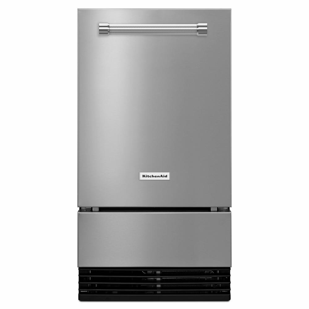 Kitchenaid 18 In 50 Lb Built Ice Maker Printshield Stainless Steel