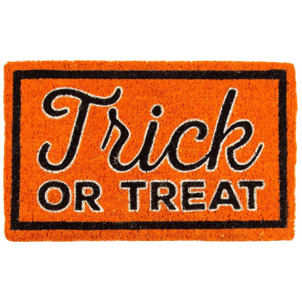 Entryways Trick or Treat 18 in x 30 in Coir Door Mat 