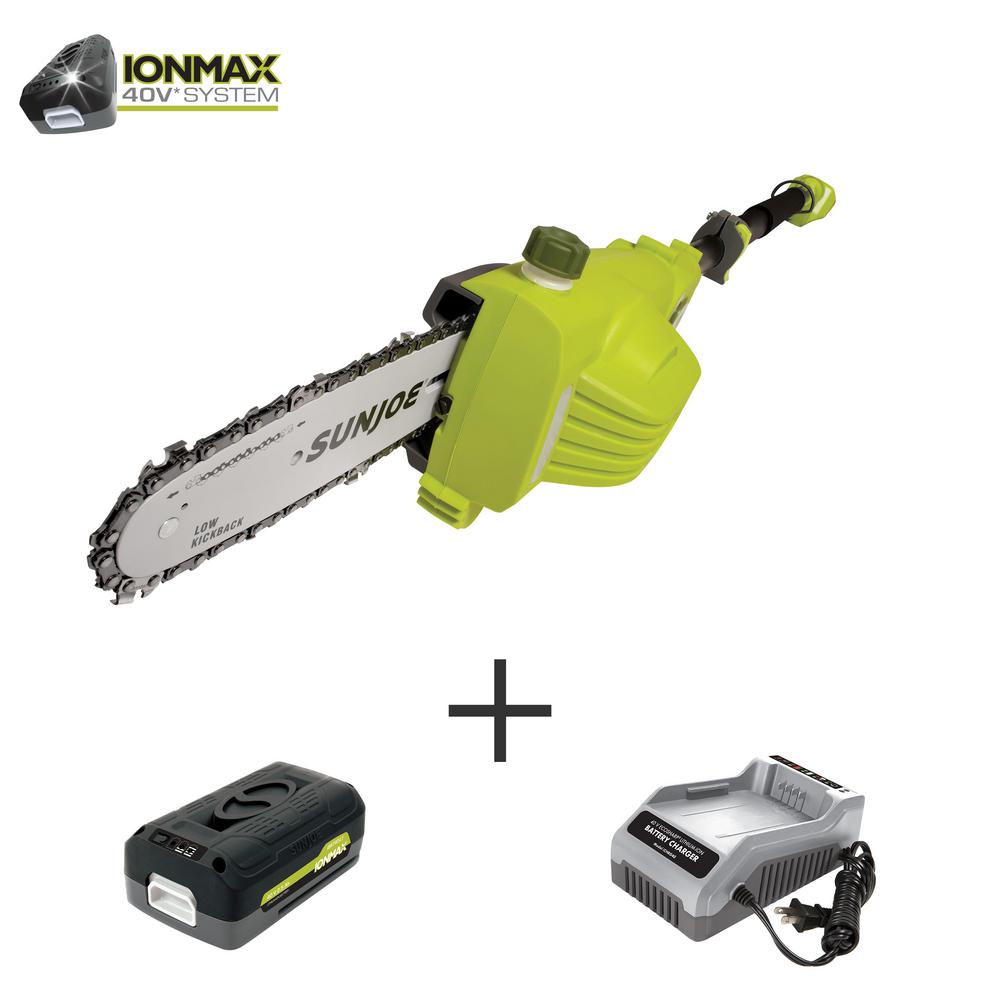 Sun Joe iON 40Volt Cordless 8 in. Pole SawION8PS2LT The Home Depot