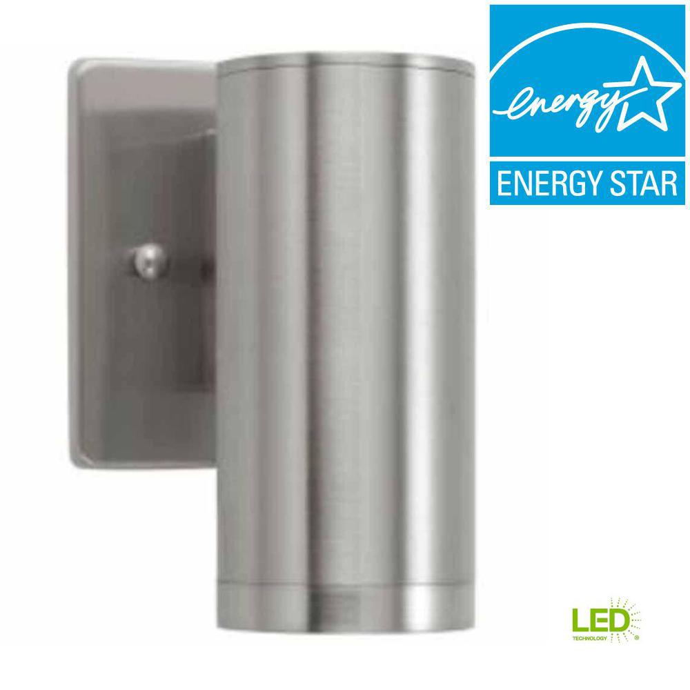 Cylinder Lights Outdoor Wall Mounted Lighting Brushed Nickel Outdoor Led Sconce