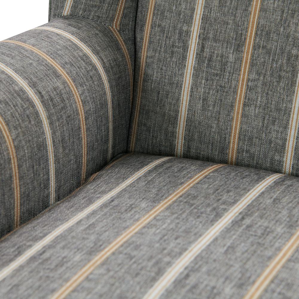 Handy Living Archie Charcoal And Tan Striped Fabric Wingback Chair Tan Striped Fabric Wingback Chair
