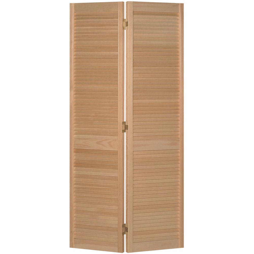 Masonite 36 In X 80 In Full Louvered Unfinished Solid Core Pine
