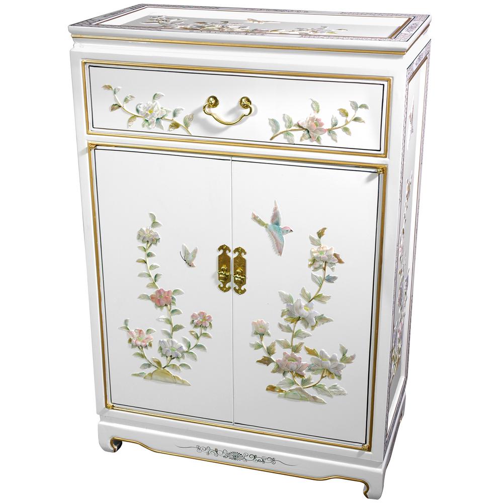 Oriental Furniture Black Lacquer Birds And Oriental Furniture Black Lacquer Birds And Flowers Shoe Cabinet