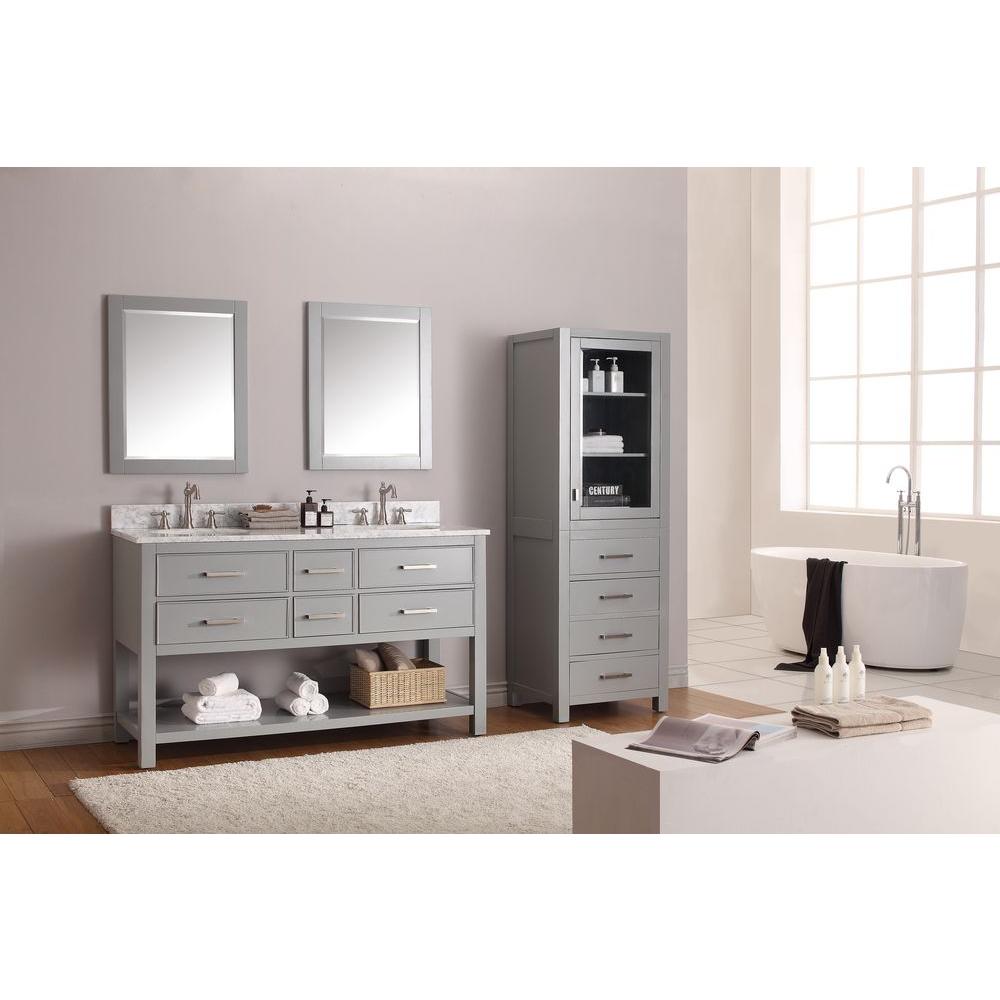 Avanity Transitional 24 In W X 30 In H Framed Rectangular Beveled Edge Bathroom Vanity Mirror In Chilled Gray 14000 M24 Cg The Home Depot