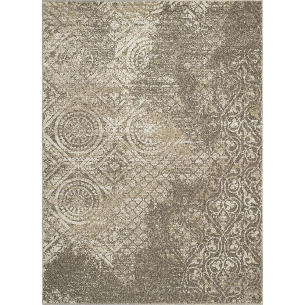 Concord Global Trading New Casa Vintage Ivory Tonal 7 Ft X 10 Area Rug