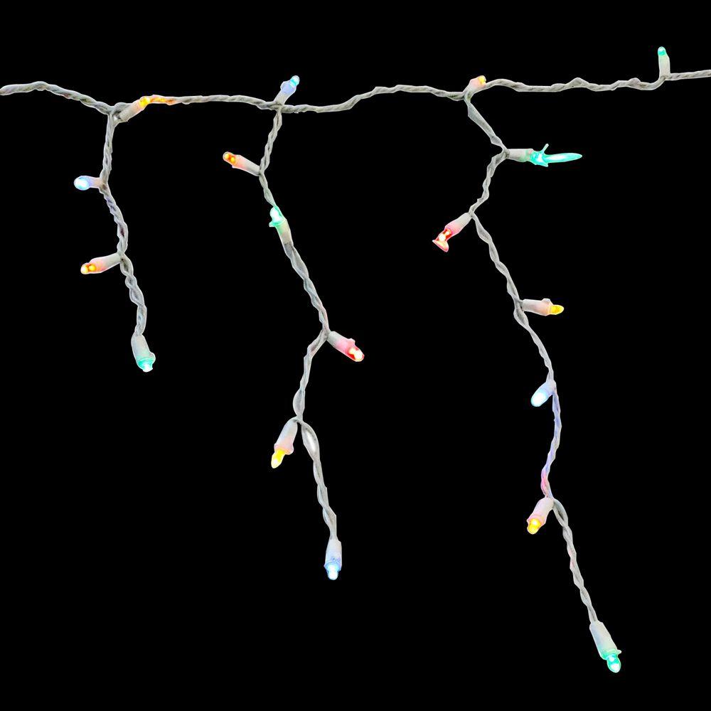 Icicle Lights The Home Depot 200 Light Multi Color Led Dome Icicle Set