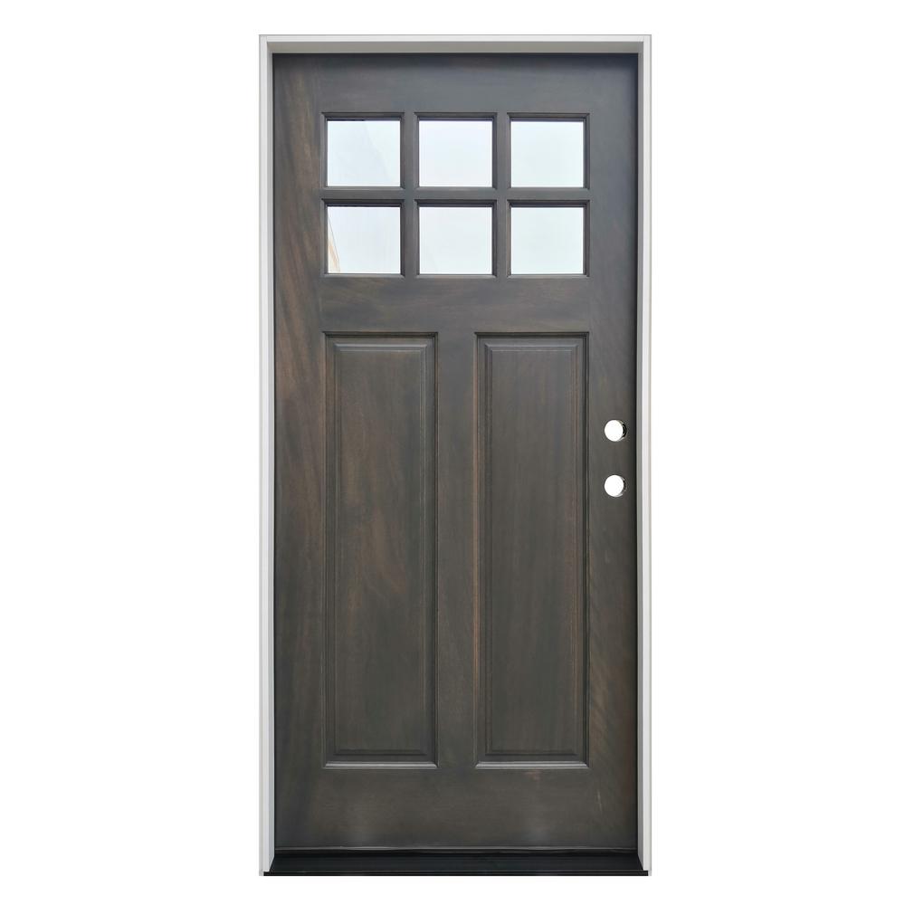 Pacific Entries 36in. x 80in. Ash LeftHand Inswing 6Lite Clear