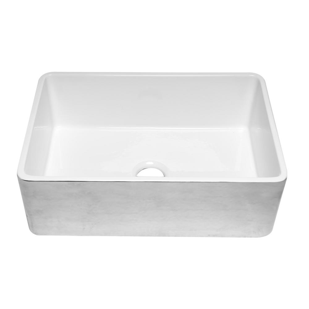 Alfi Brand Farmhouse Fireclay 30 In Single Bowl Kitchen Sink Alfi Brand Farmhouse Fireclay 30 In Single Bowl Kitchen Sink Hammered Platinum