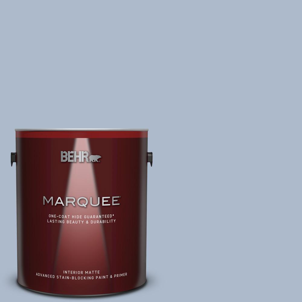 Behr Marquee 1 Gal Ppu15 16 Simply Blue One Coat Hide Matte Ppu15 16 Simply Blue One Coat Hide Matte Interior Paint And Primer In
