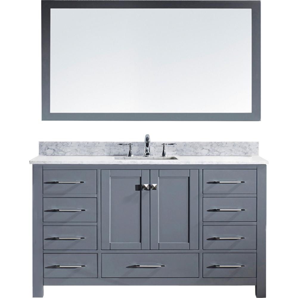 Single Sink 60 Inch Vanities Bathroom Bath The Home Ine 60 In W Bath Vanity Gray With Marble Top