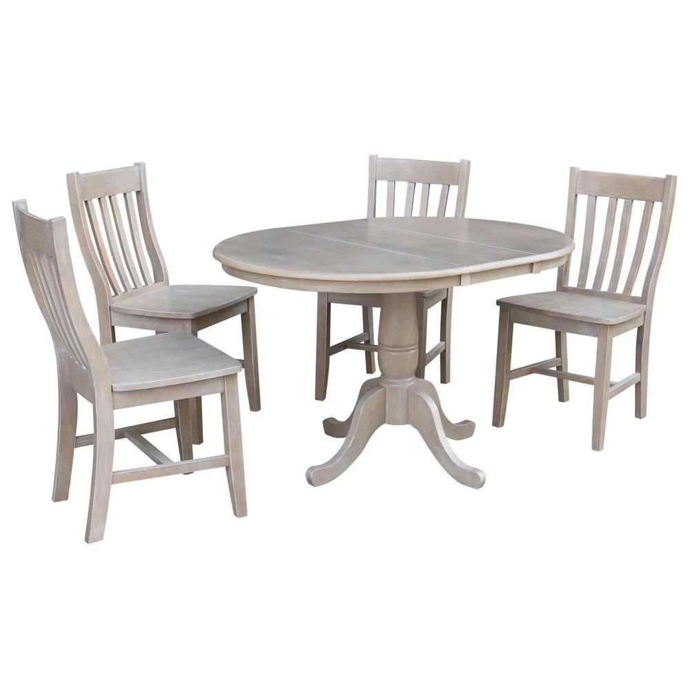International Concepts Laurel 5-Piece Oval Weathered Taupe Gray Dining
