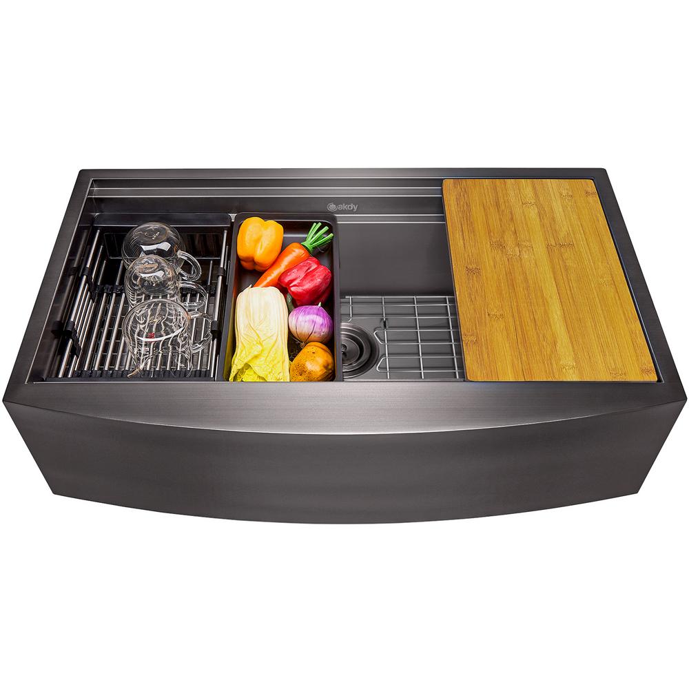 AKDY Matte Black Finish Stainless Steel 33 in. x 22 in ...