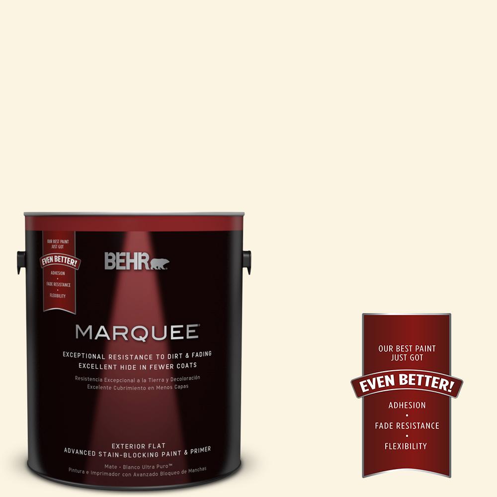 BEHR MARQUEE 1gal. 350E1 Moonlight White Flat Exterior Paint445001