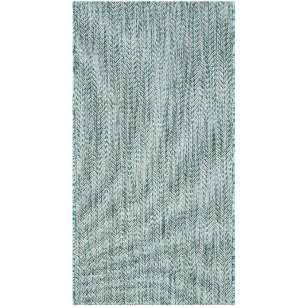 Safavieh Courtyard Aqua/Gray 2 ft. x 3 ft. 7 in. Indoor/Outdoor