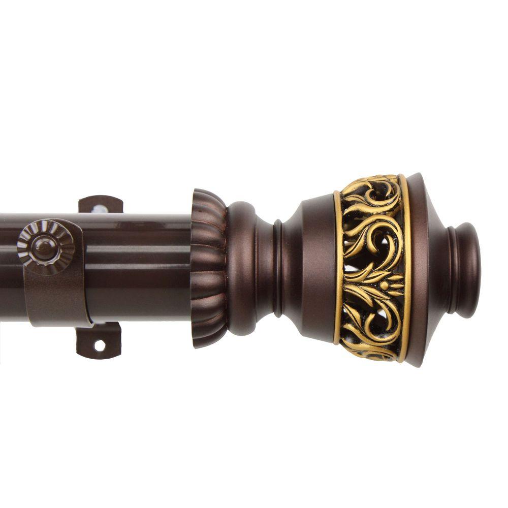 66 In 115 In 1 5 In O D Lattice Curtain Rod Set In Mahogany