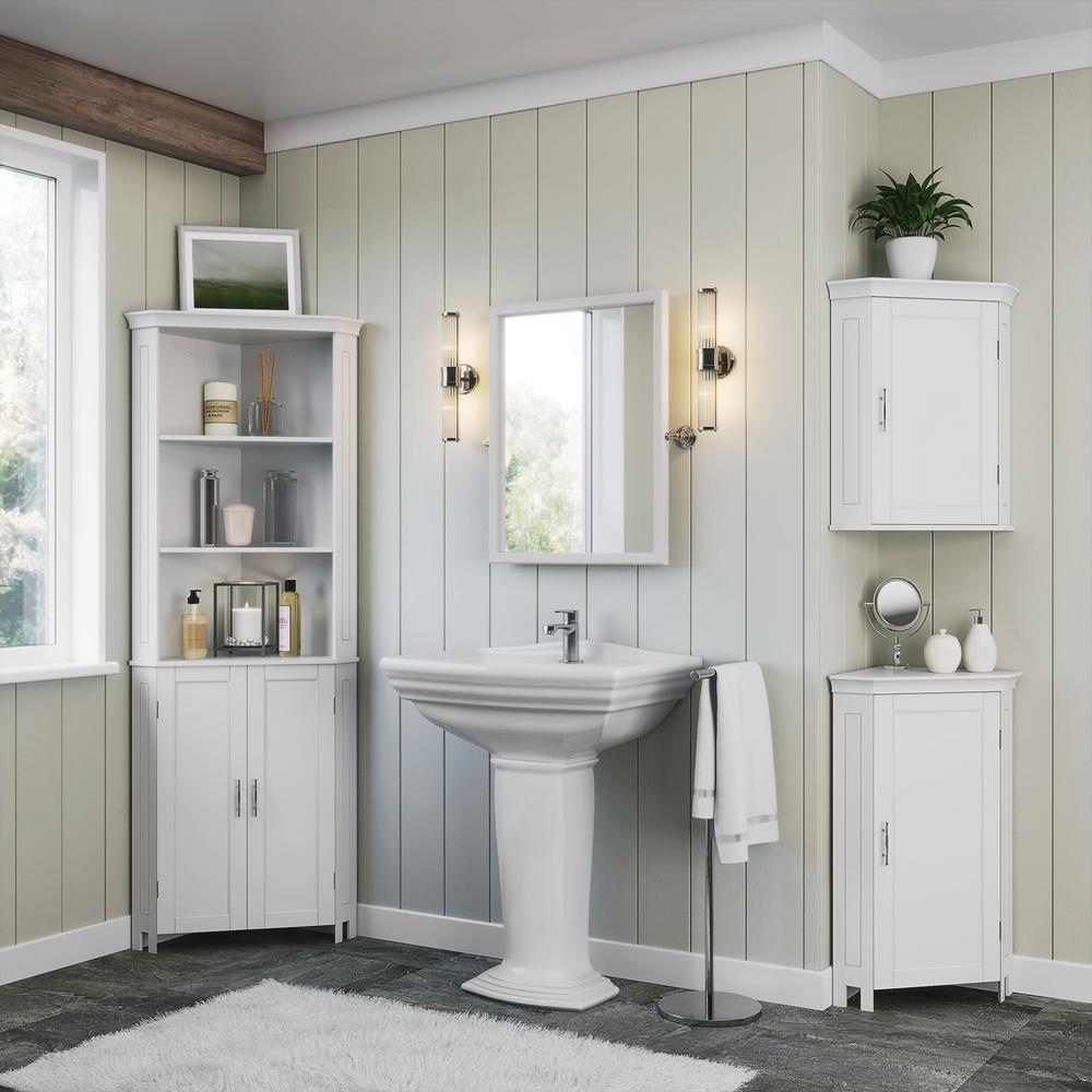 Riverridge Home Somerset 20 5 In W Corner Wall Cabinet In White 06 138 The Home Depot