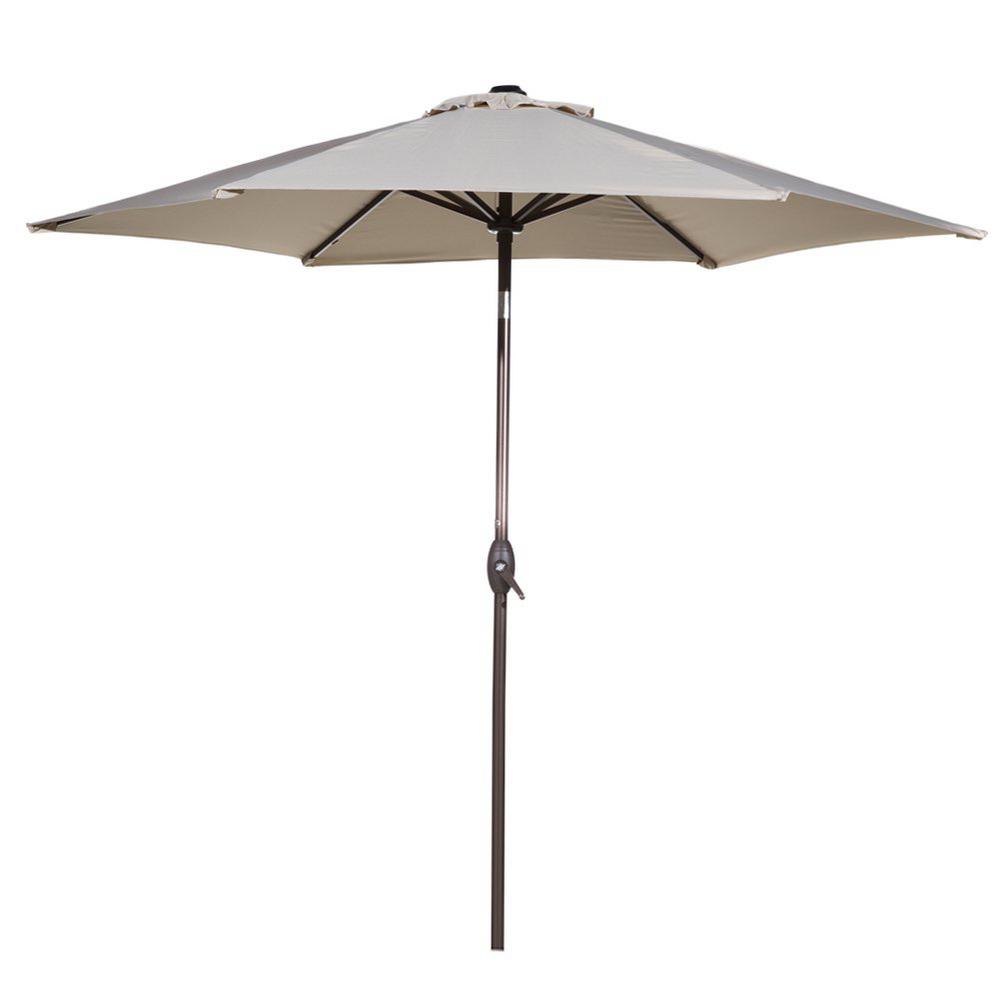 Abba Patio 9 Ft Market Outdoor Patio Umbrella Aluminum Pole With Push Button Tilt And Crank Beige Ap9386ctb The Home Depot