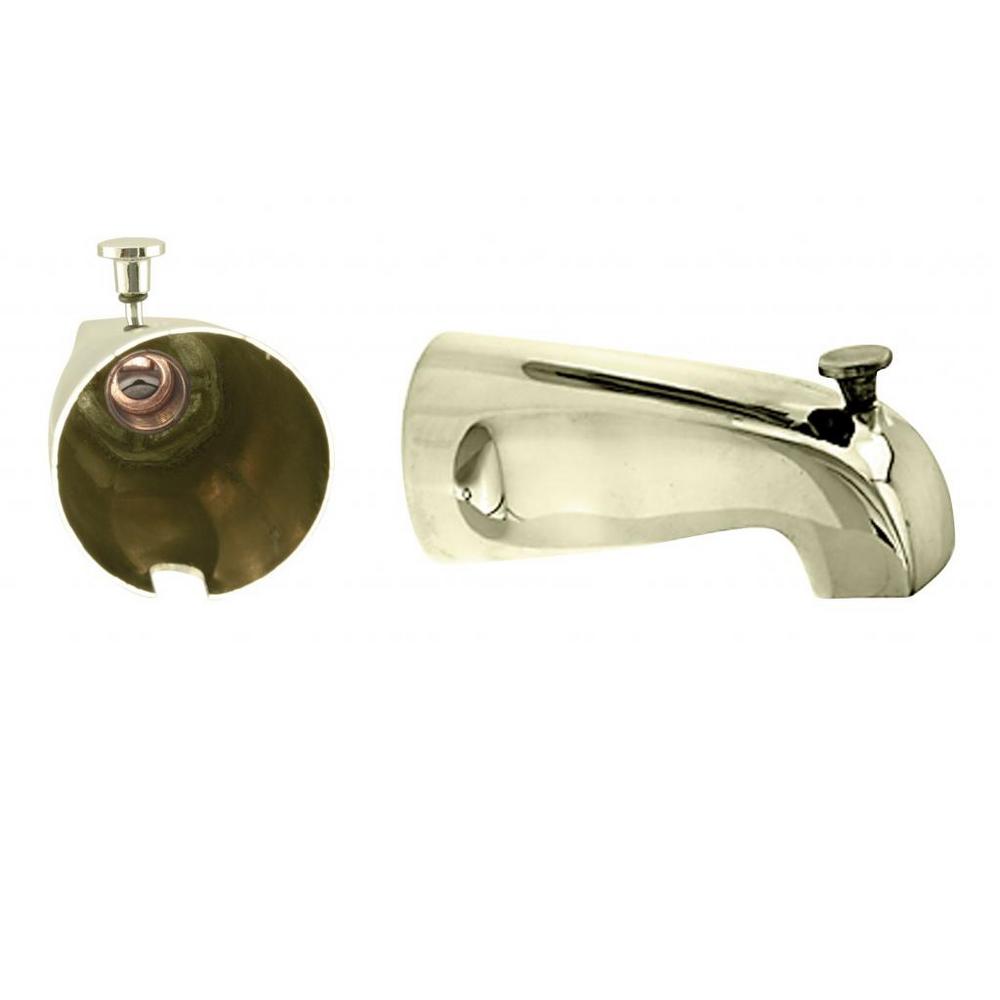 Westbrass 51/2 in. Brass Nose Diverter Tub Spout, Polished BrassD311