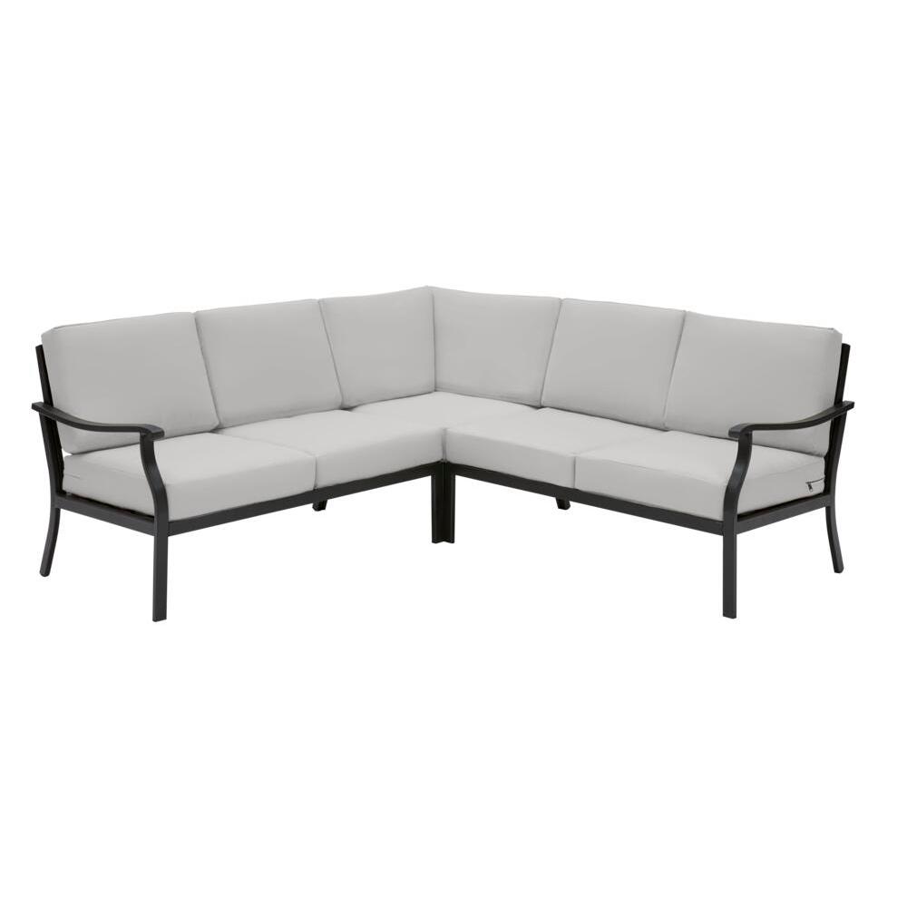 Hampton Bay Riley 3-Piece Black Steel Outdoor Patio ... Hampton Bay Riley 3-Piece Black Steel Outdoor Patio ... on Riley 3 Piece Sectional Charleston id=36116