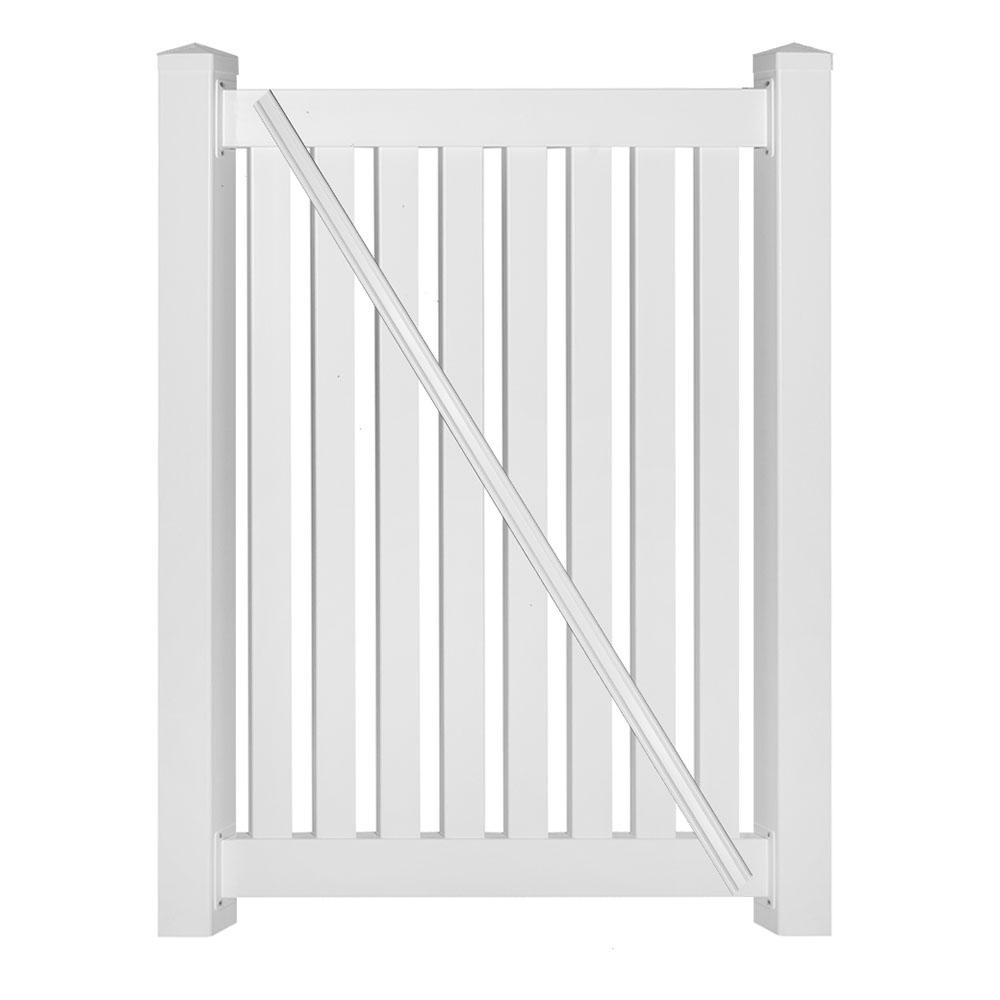 Weatherables Crestview 4 ft. W x 4 ft. H White Vinyl Pool Fence Gate