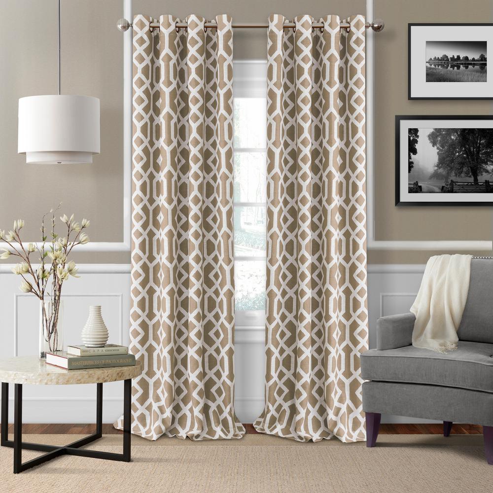 Elrene Grayson Trellis Room Darkening Window Curtain 19975lin The Elrene Grayson Trellis Room Darkening Window Curtain