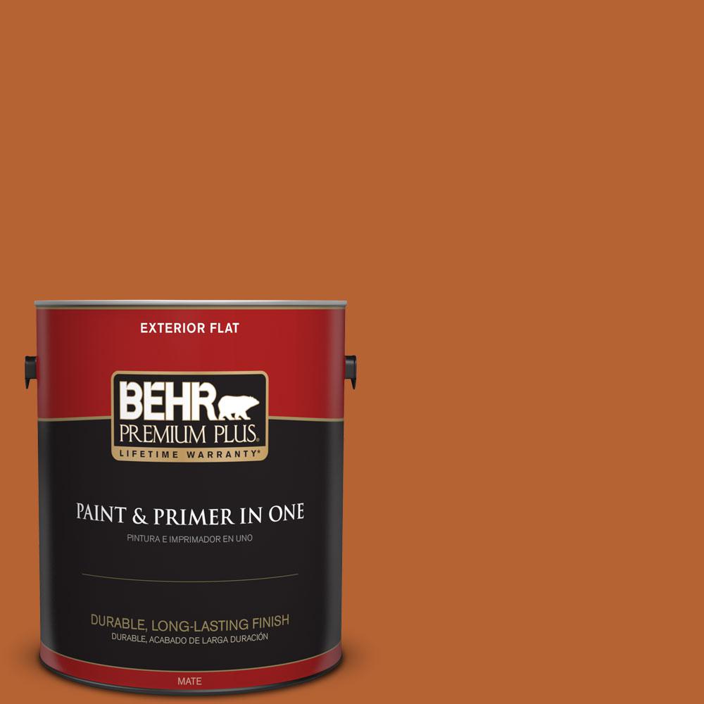Behr Premium Plus 1 Gal 250d 7 Caramelized Orange Flat Exterior 250d 7 Caramelized Orange Flat Exterior Paint And Primer In One