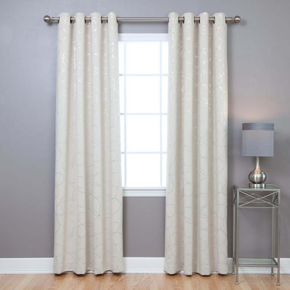 Best Home Fashion 96 In L Polyester Flower Foil Blackout Curtains