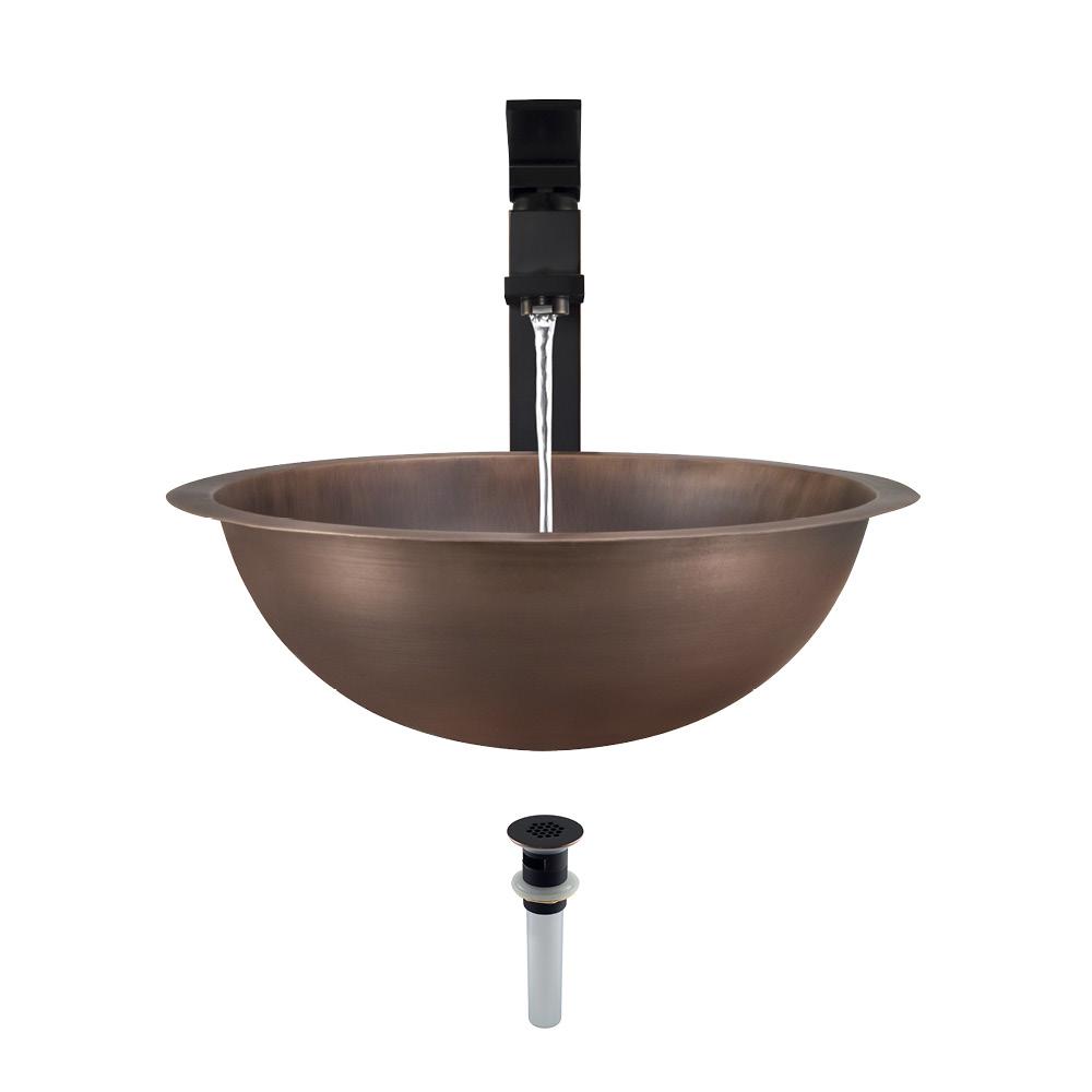 Mr Direct Tri Mount Bathroom Sink In Copper With 721 Faucet And
