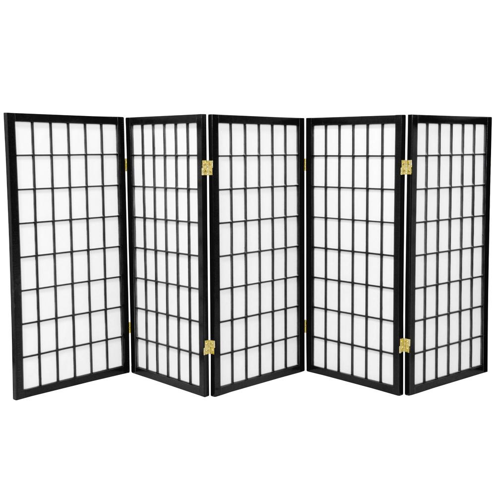 3 ft. Walnut 5Panel Room DividerDC36WAL5P The Home Depot